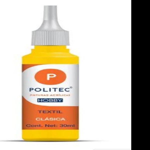 PINTURA TEXTIL CLASICA 30ML POLITEC AMA.MEDIO E12 C240